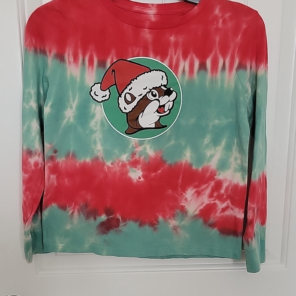 Kids Red and Green Tie-Dye Holiday Shirt